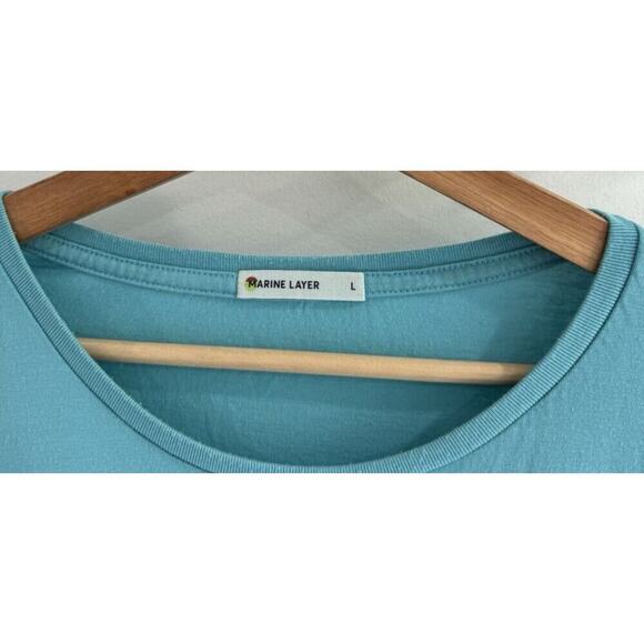 Men’s Marine Layer Teal Graphic Long Sleeve T-Shirt size Large - Picture 4 of 5